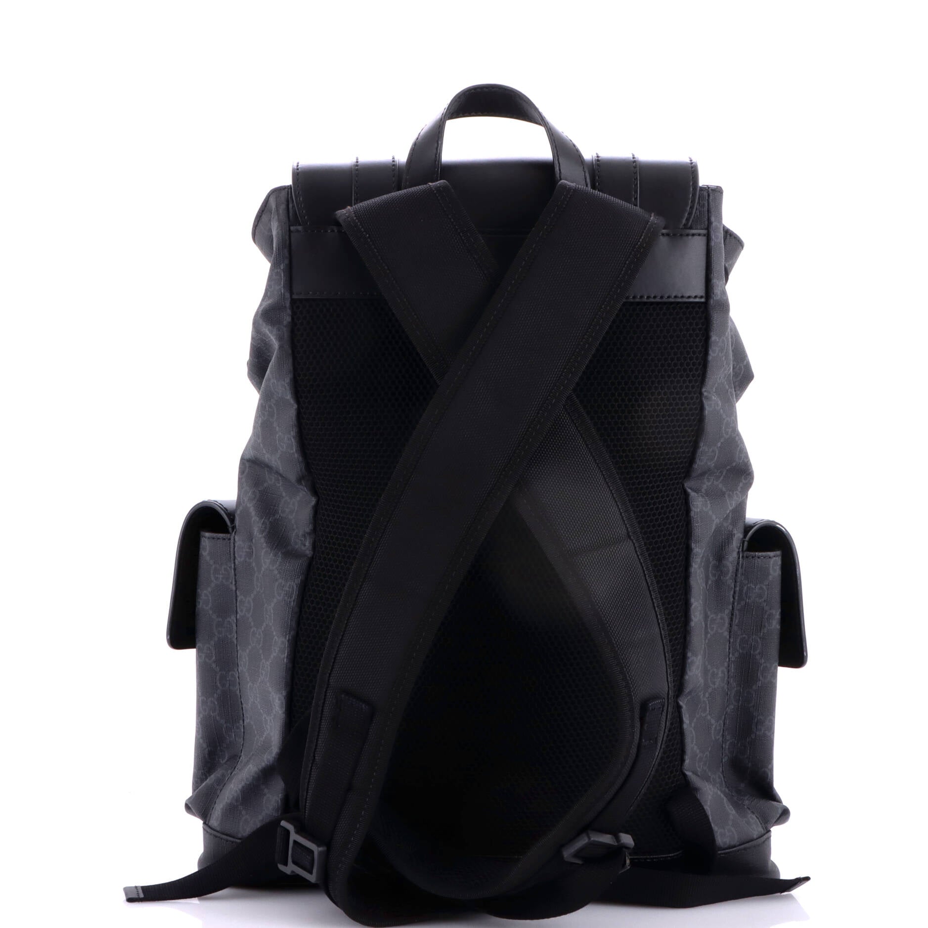 Double Pocket Buckle Backpack GG Coated Canvas Large