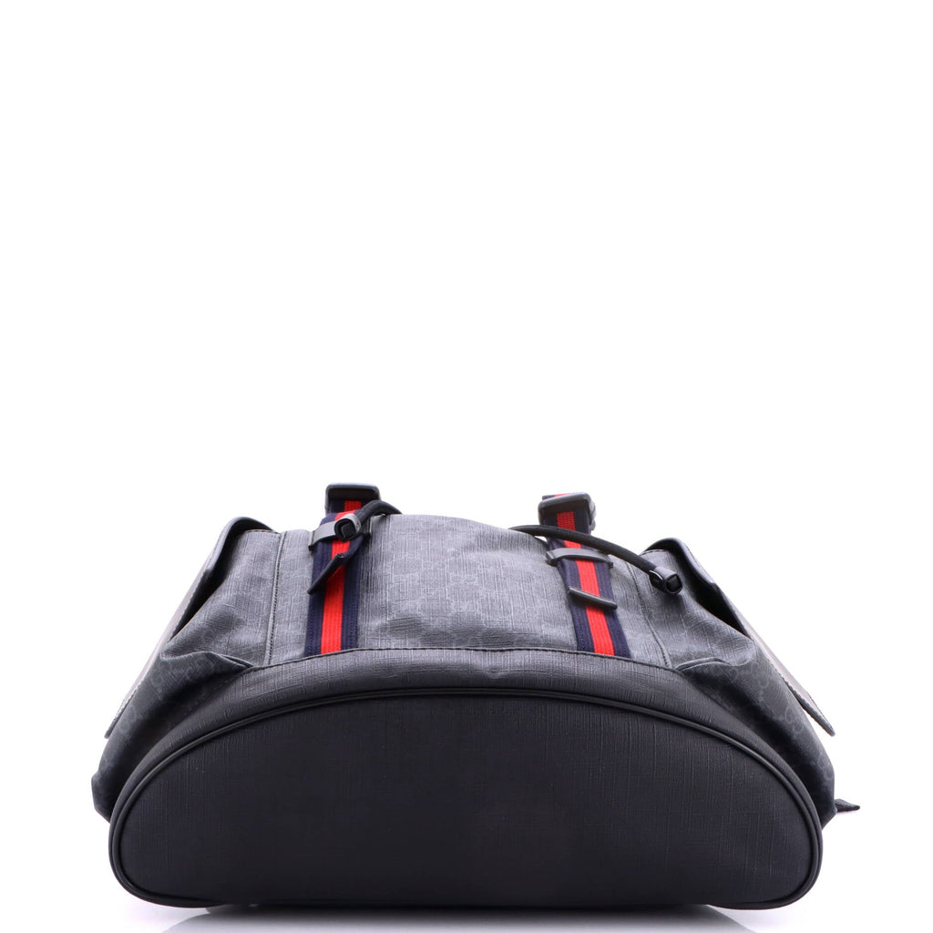 Double Pocket Buckle Backpack GG Coated Canvas Large