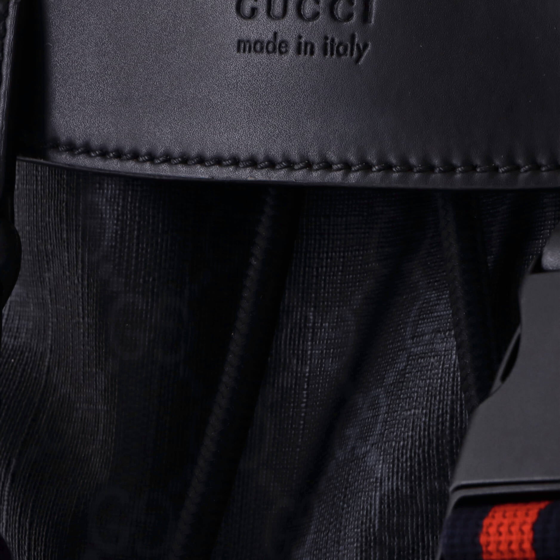 Double Pocket Buckle Backpack GG Coated Canvas Large
