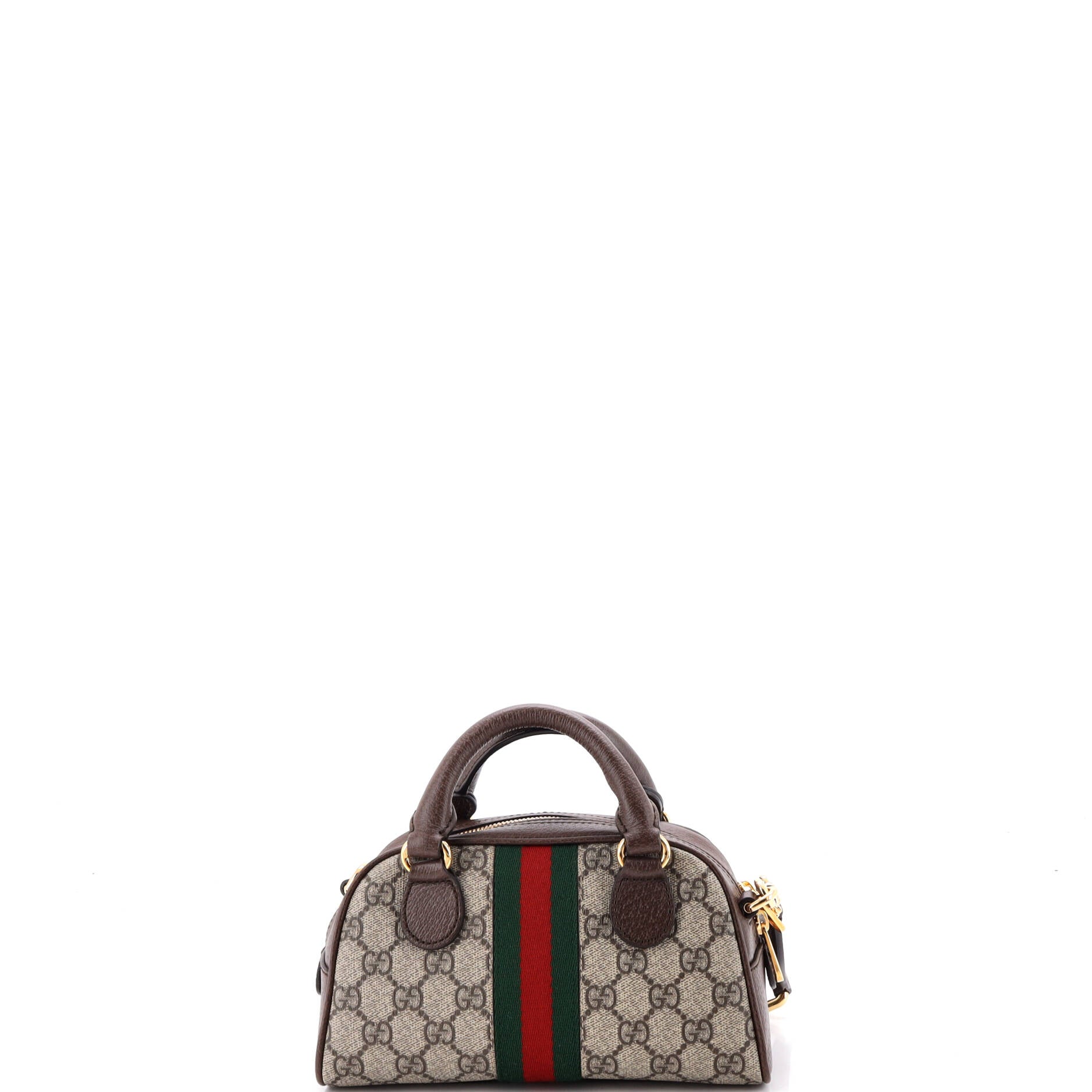 Ophidia Convertible Boston Top Handle Bag GG Coated Canvas with Leather Mini