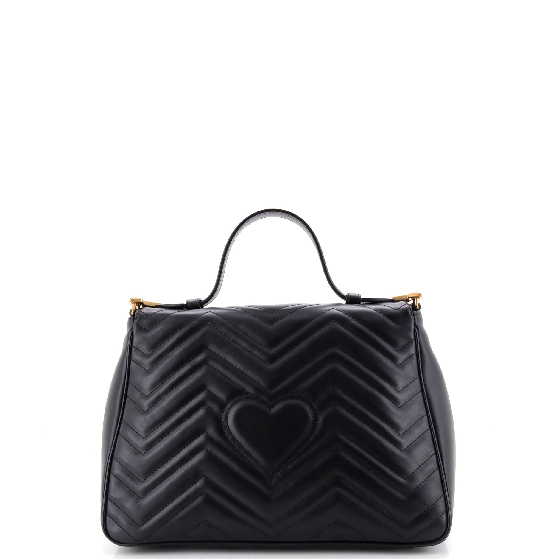 GG Marmont Top Handle Flap Bag Matelasse Leather Medium