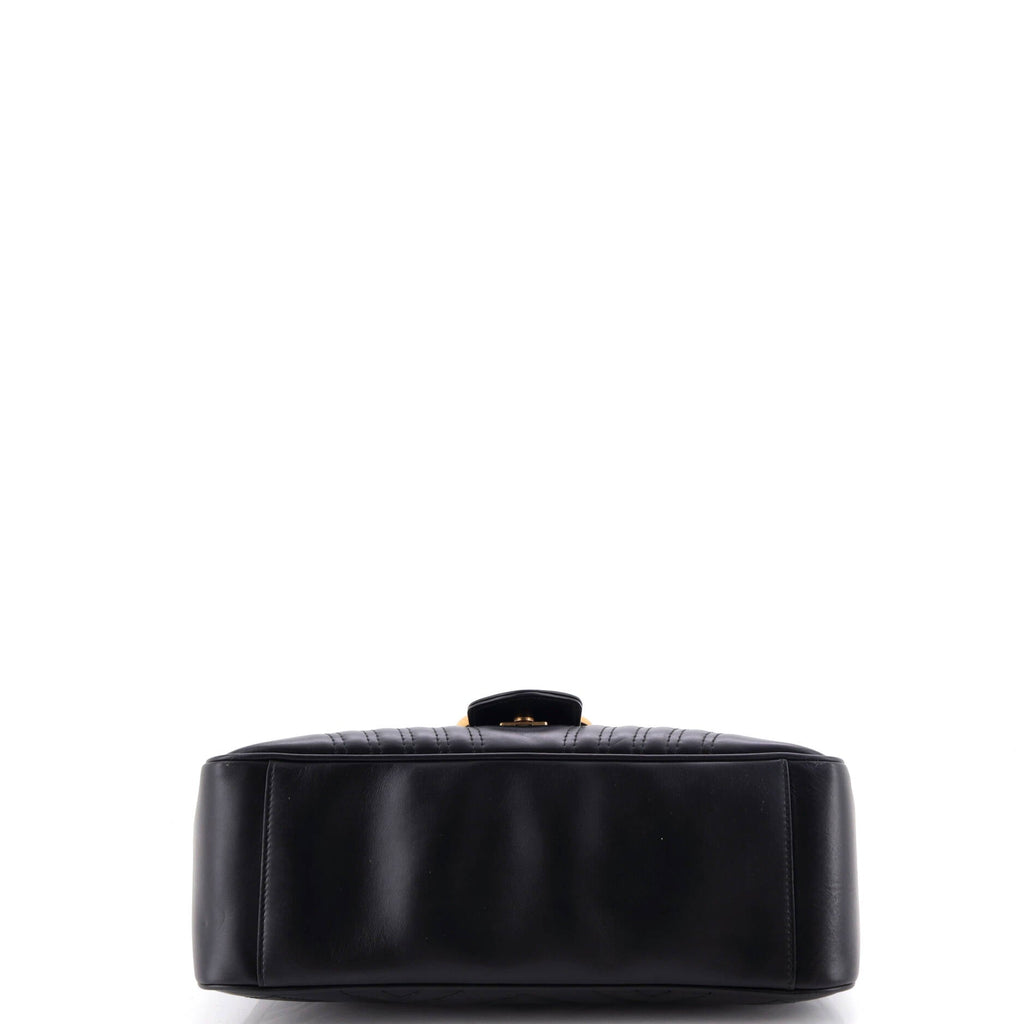 GG Marmont Top Handle Flap Bag Matelasse Leather Medium