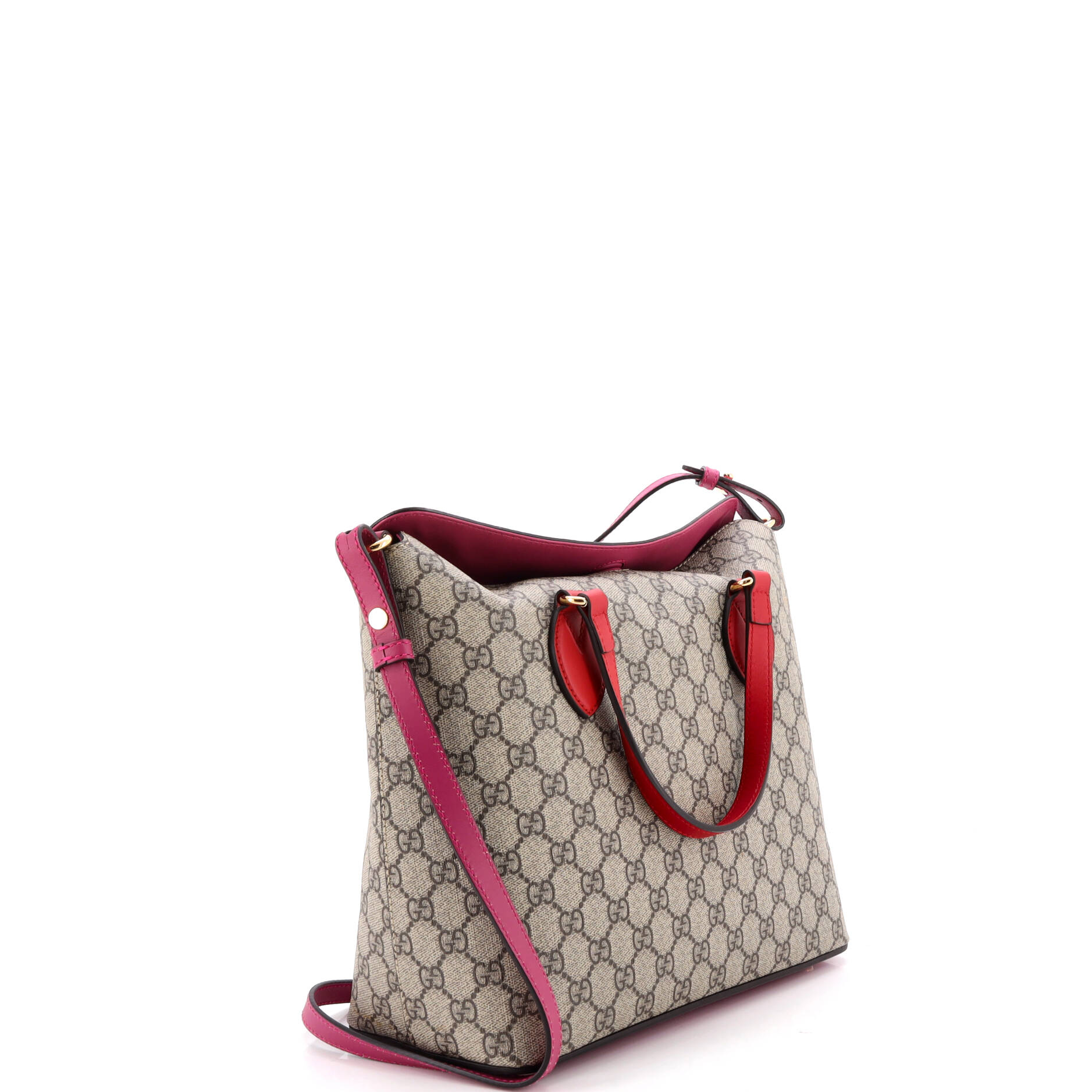 Signature Fold Over Tote GG Coated Canvas with Leather Medium