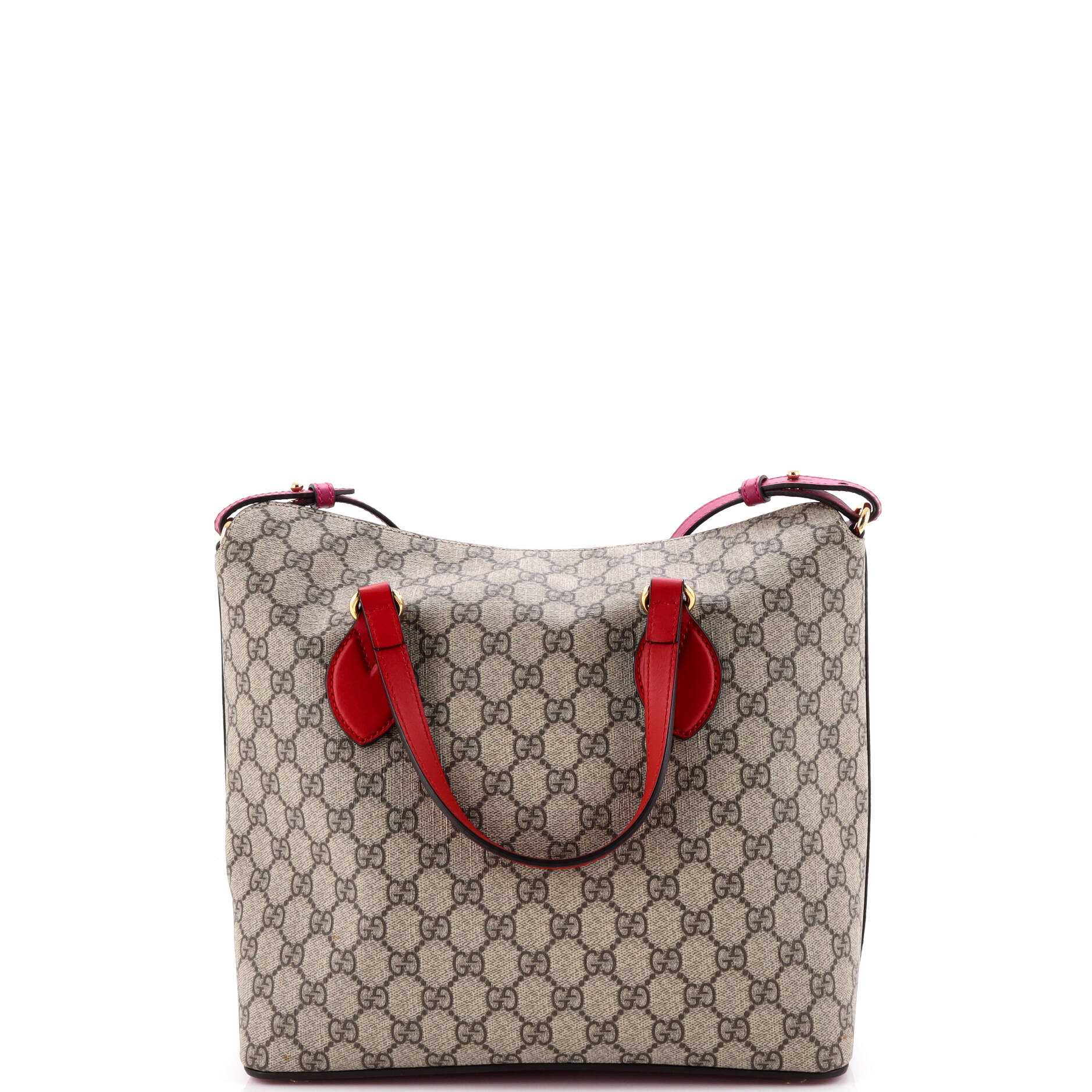 Signature Fold Over Tote GG Coated Canvas with Leather Medium