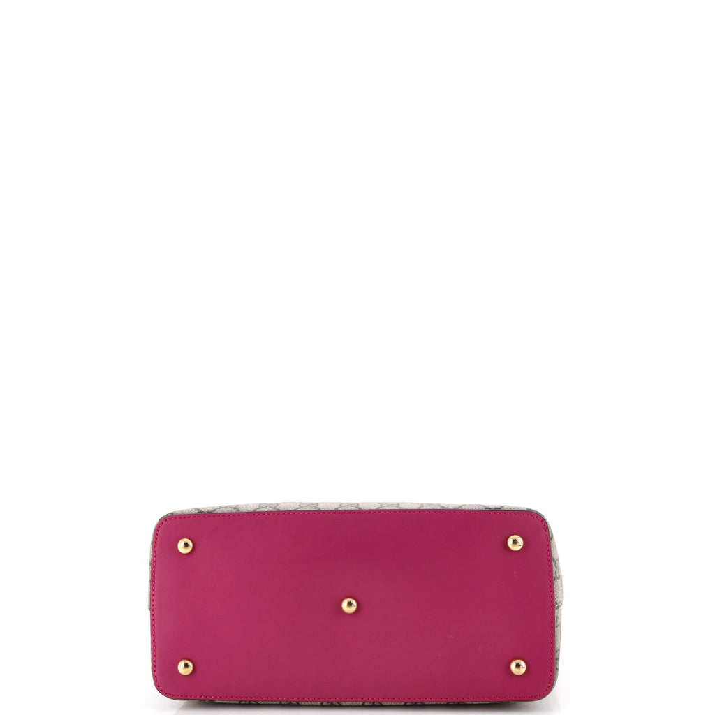 Signature Fold Over Tote GG Coated Canvas with Leather Medium