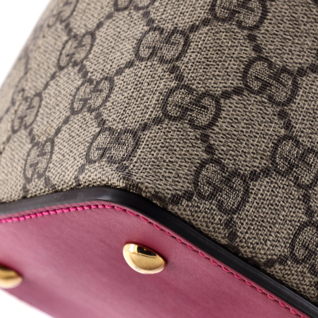 Signature Fold Over Tote GG Coated Canvas with Leather Medium