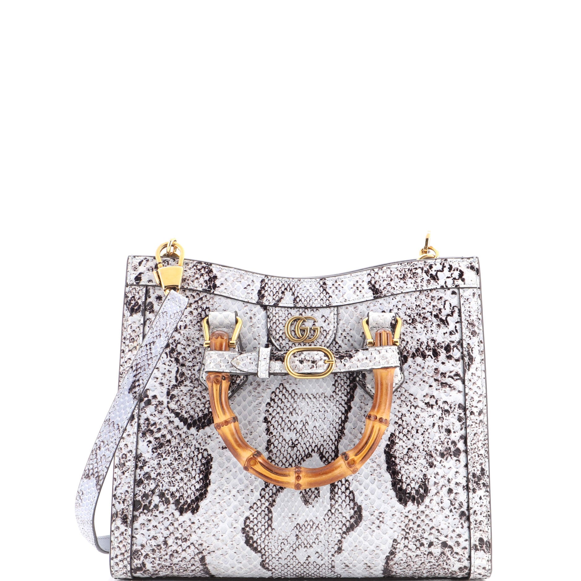 Diana NM Bamboo Handle Tote Python Small