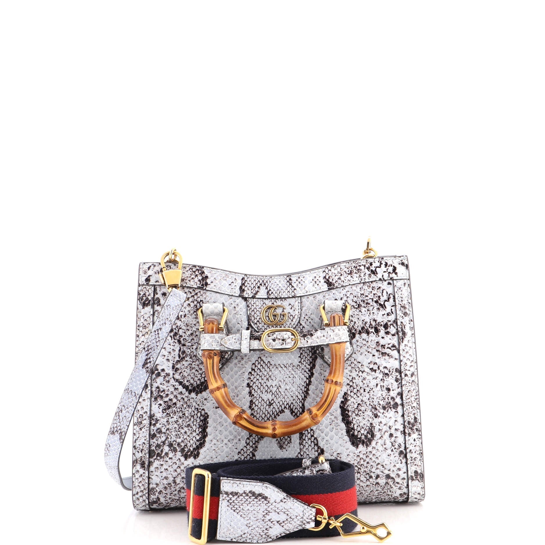 Diana NM Bamboo Handle Tote Python Small