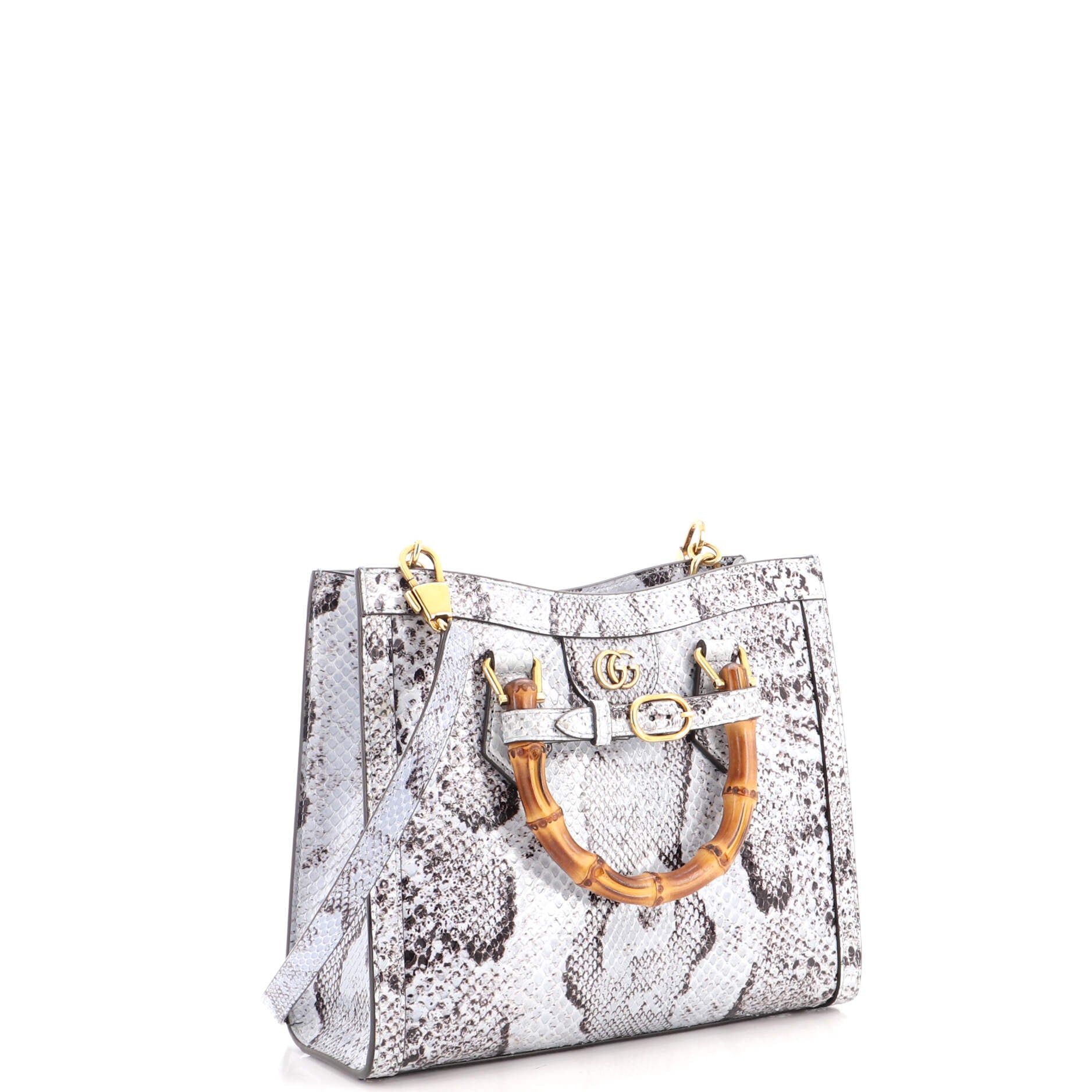 Diana NM Bamboo Handle Tote Python Small