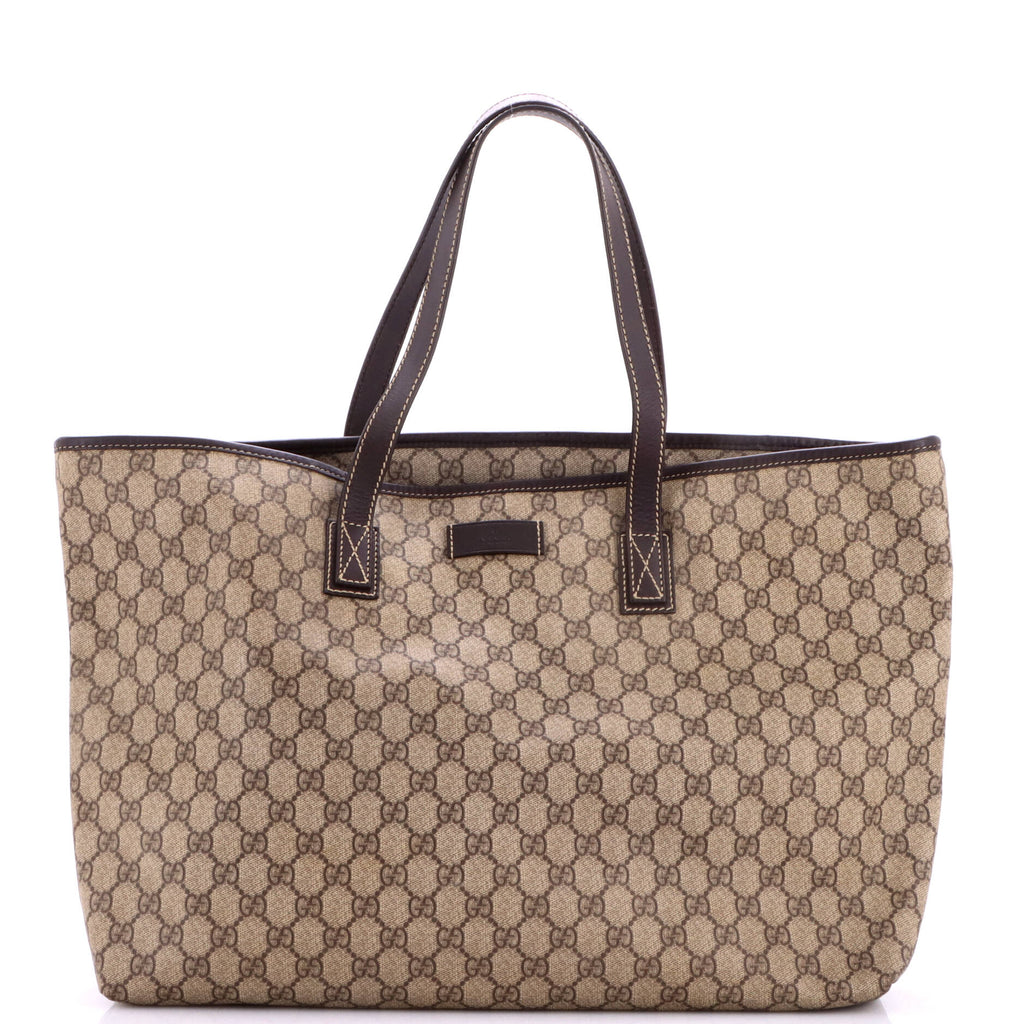Plus Tote GG Coated Canvas with Leather Large