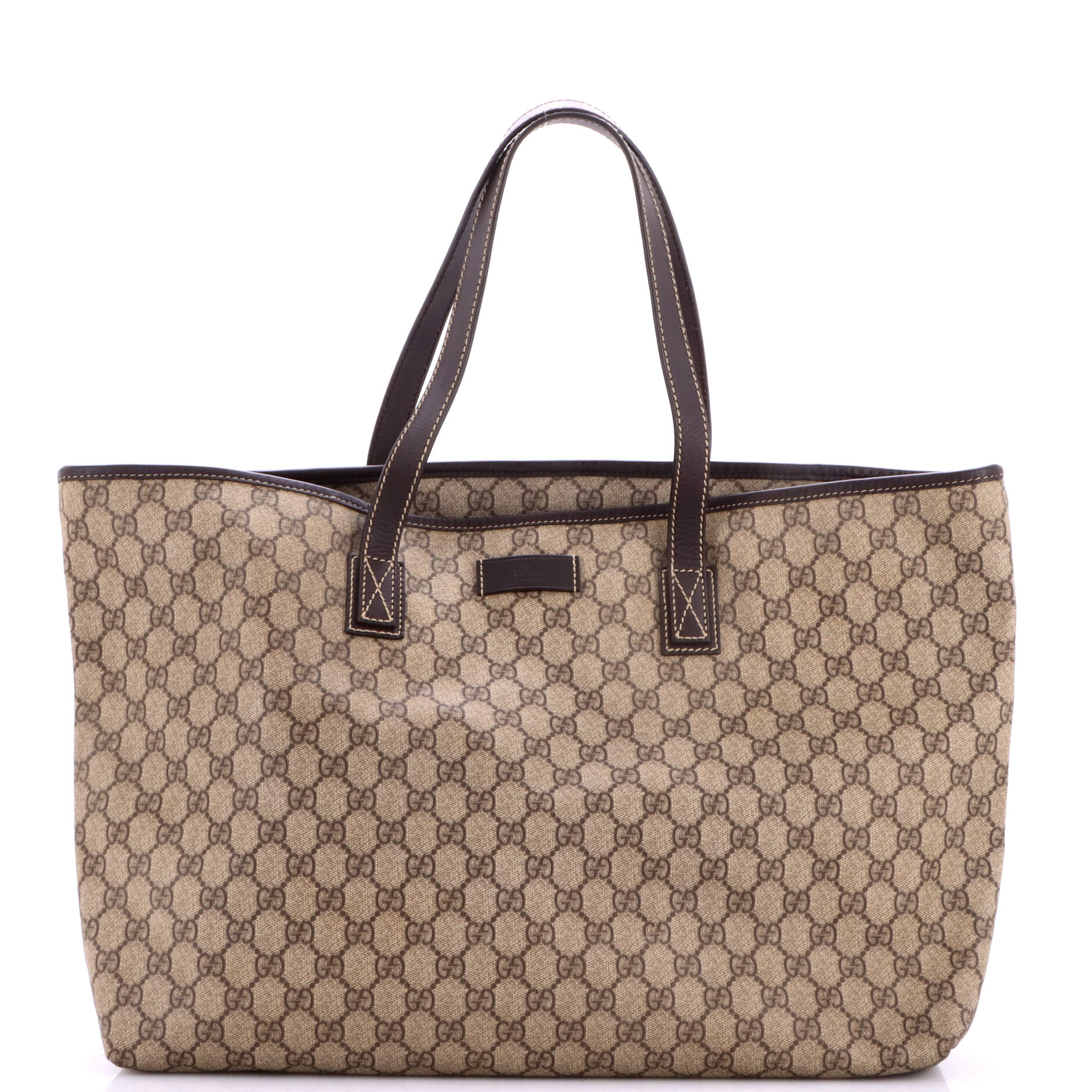 Plus Tote GG Coated Canvas with Leather Large