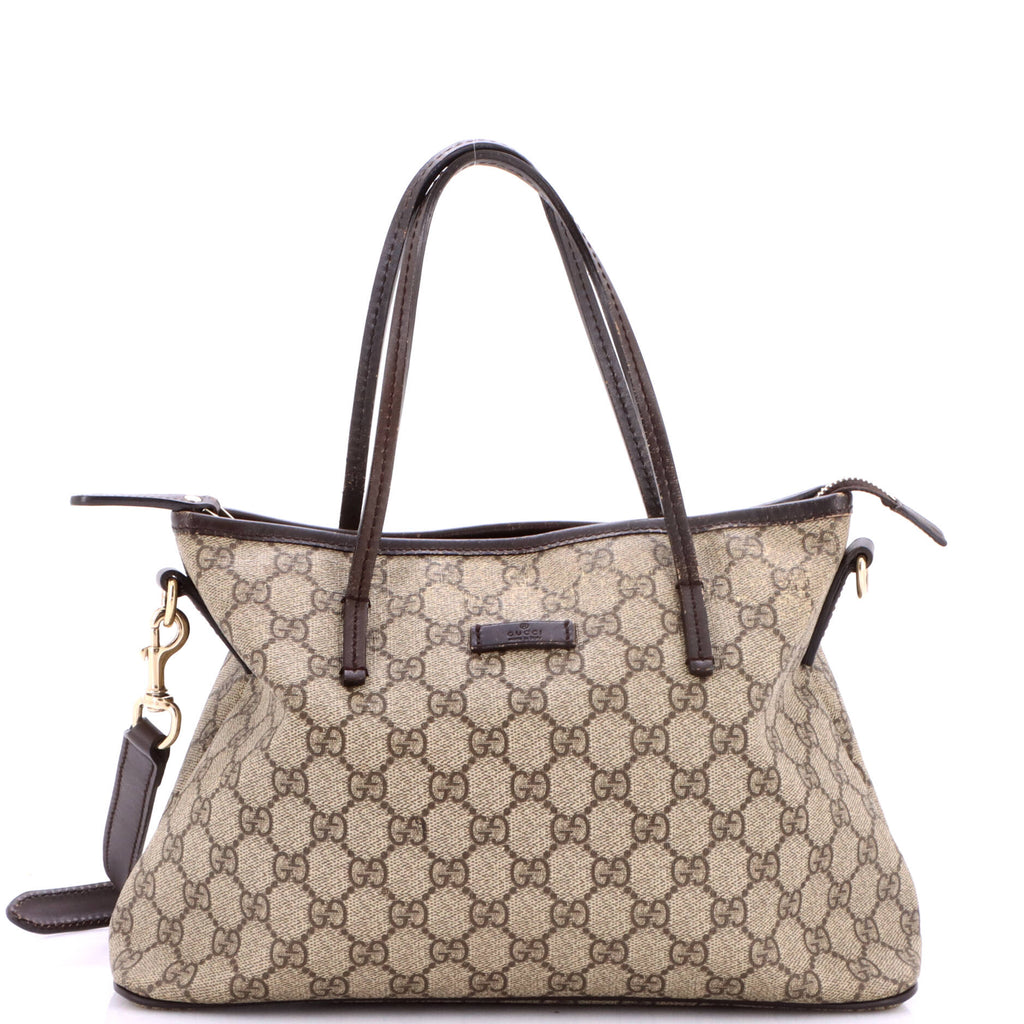 Convertible Zip Tote GG Coated Canvas with Leather Small