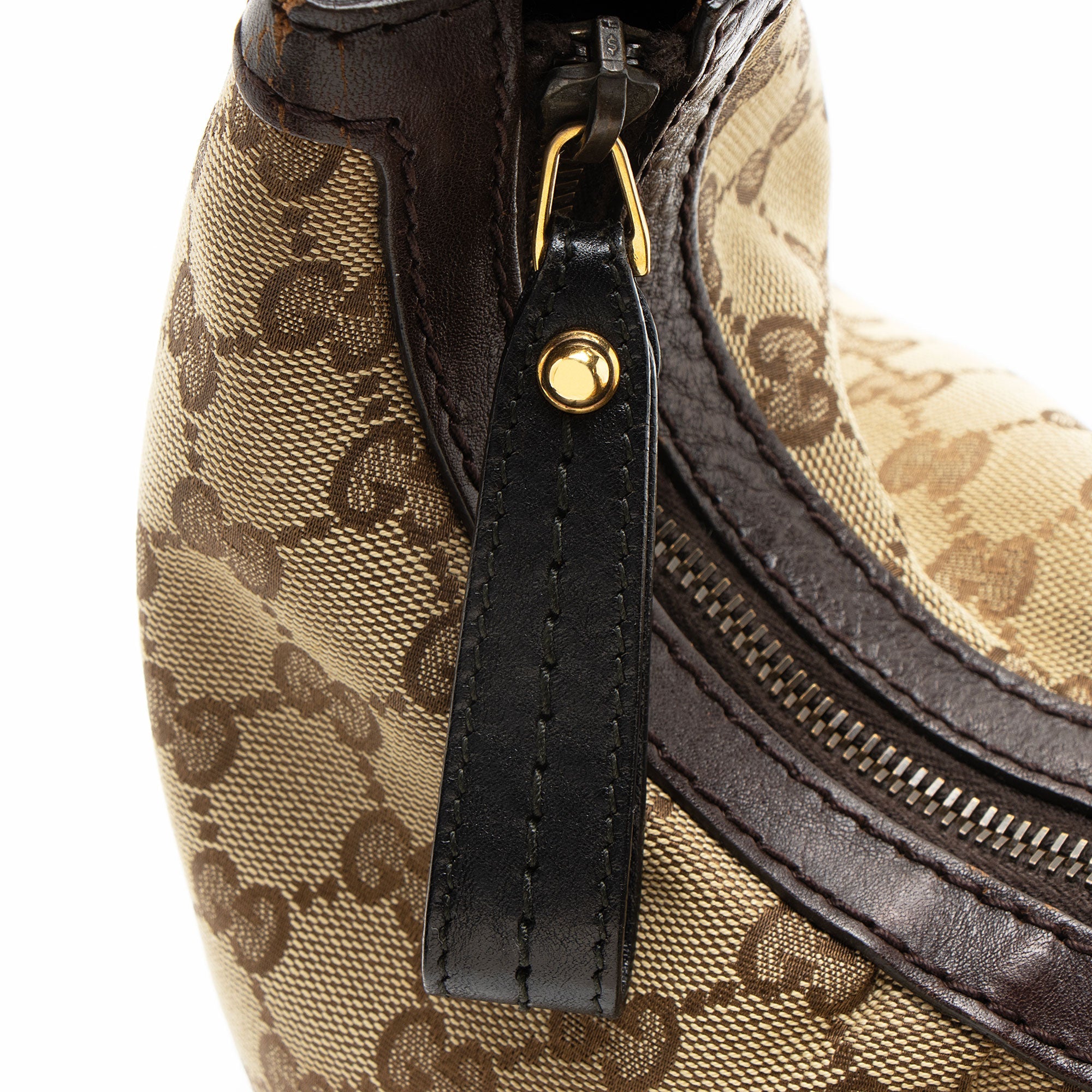 Gucci Vintage GG Canvas Interlocking G Studded Hobo