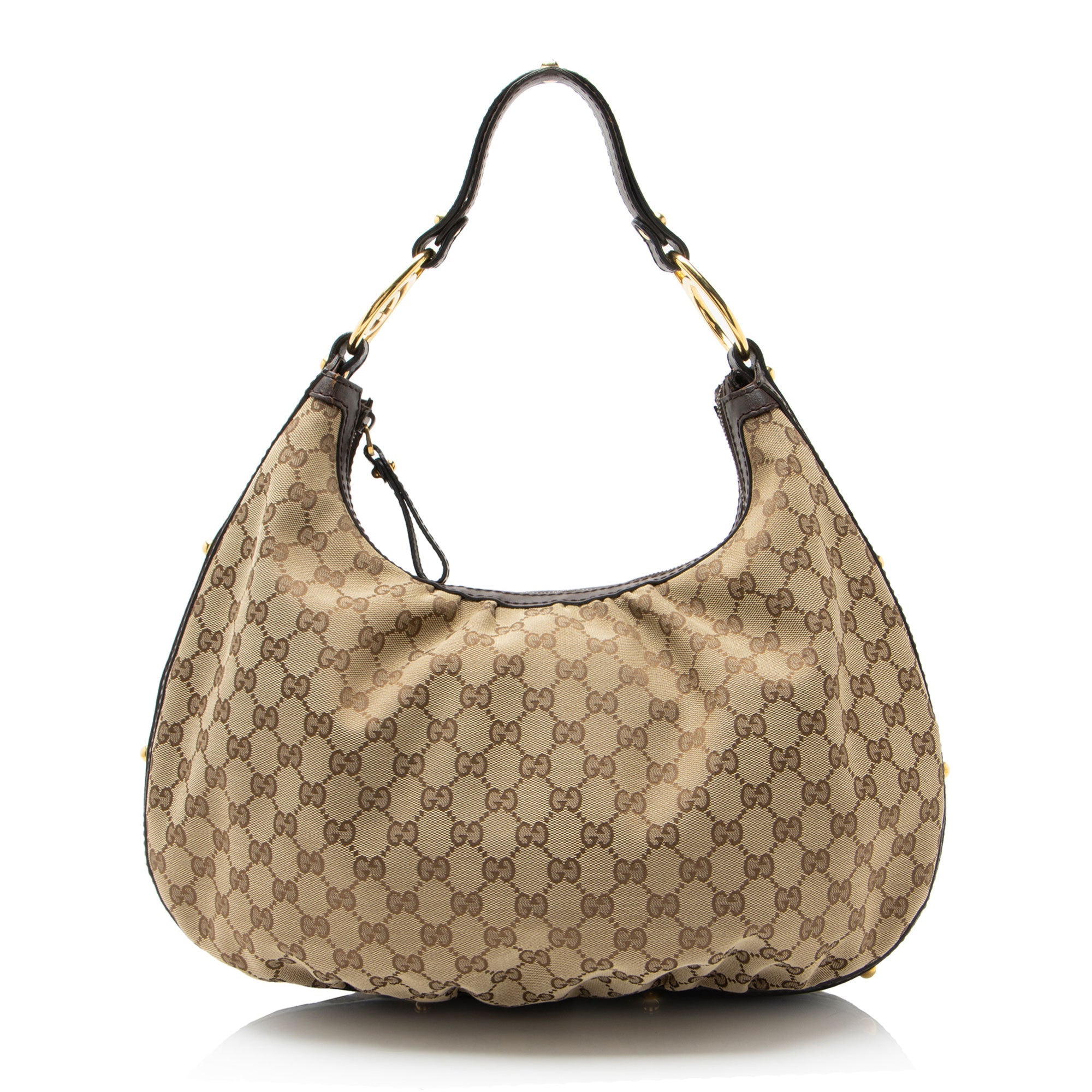 Gucci Vintage GG Canvas Interlocking G Studded Hobo