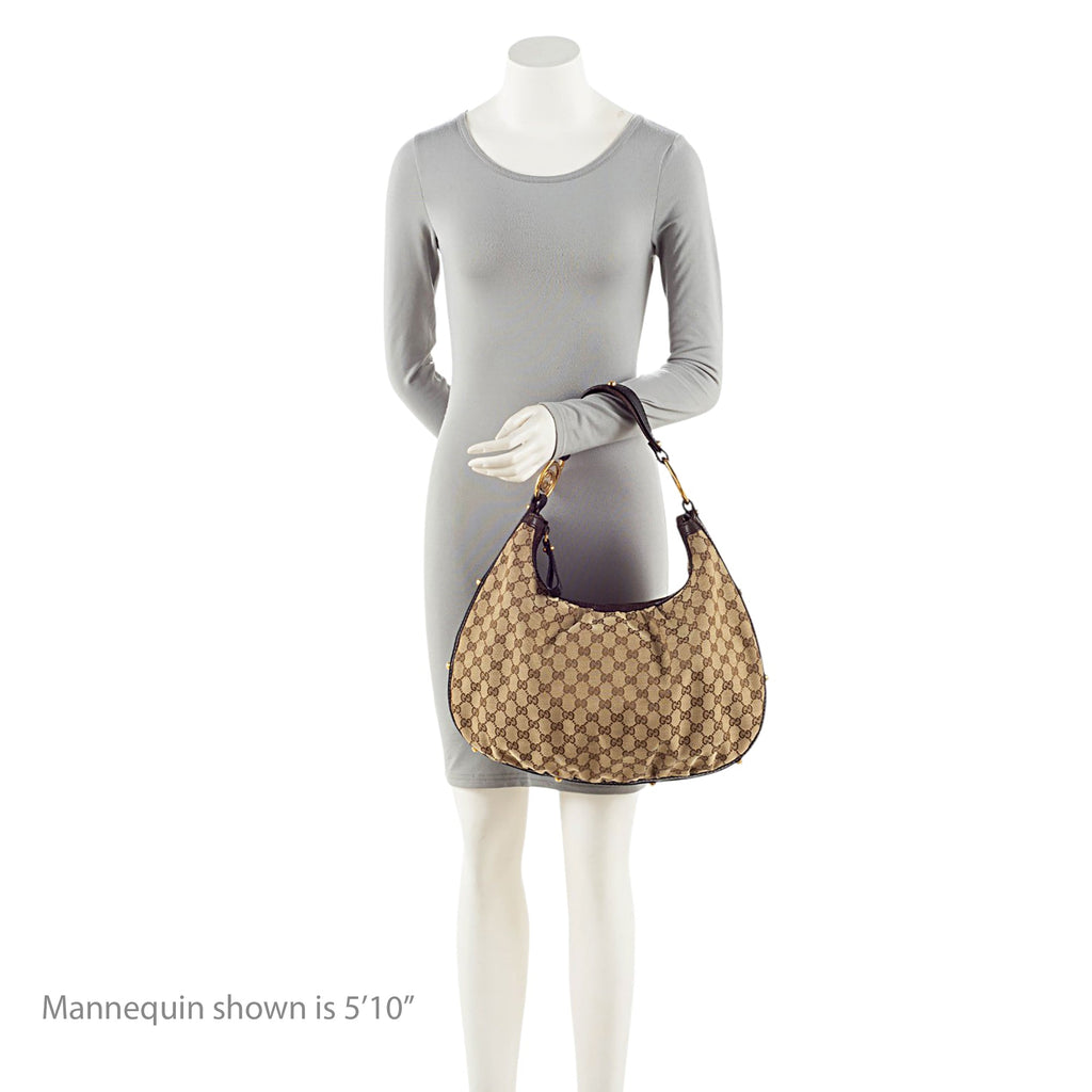 Gucci Vintage GG Canvas Interlocking G Studded Hobo