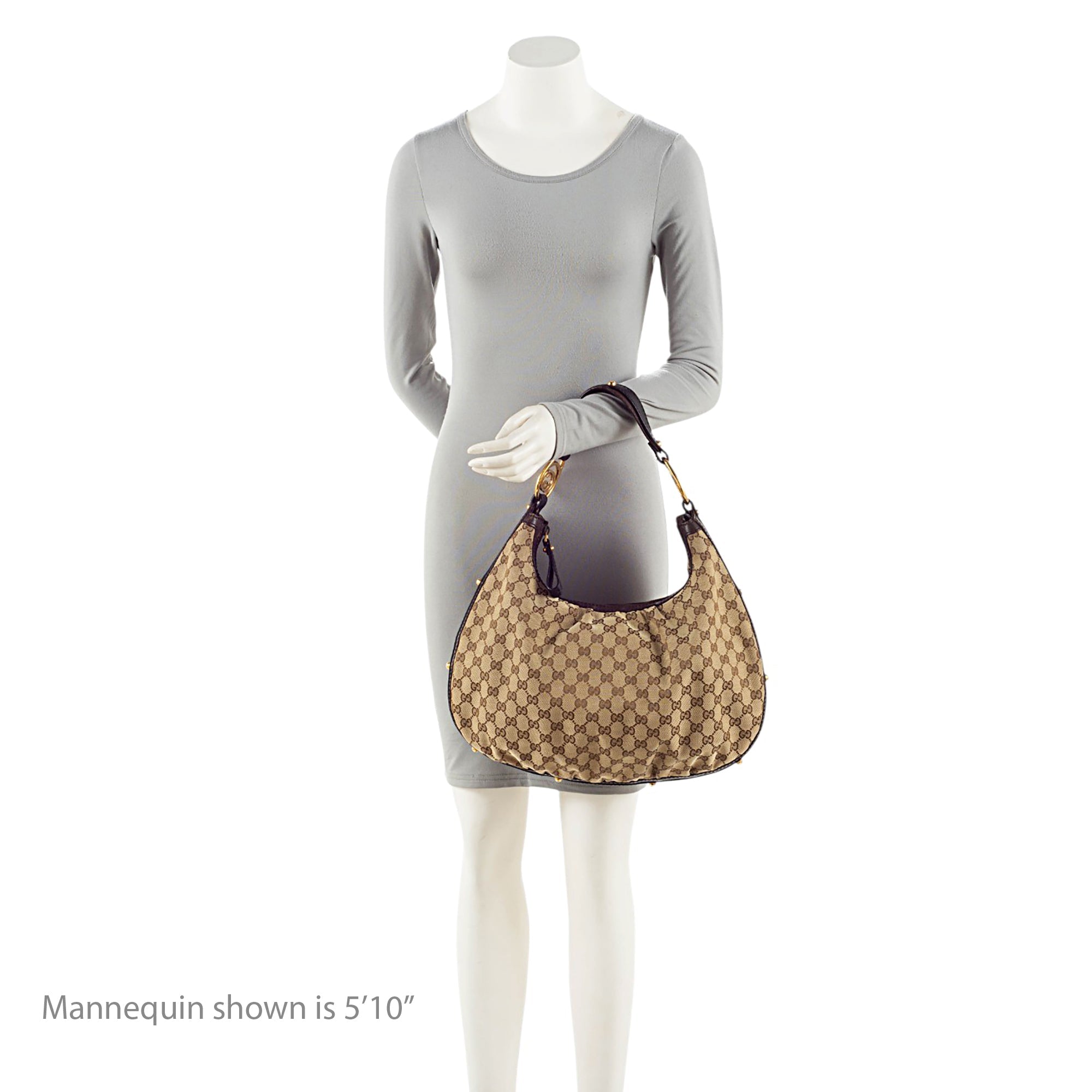 Gucci Vintage GG Canvas Interlocking G Studded Hobo