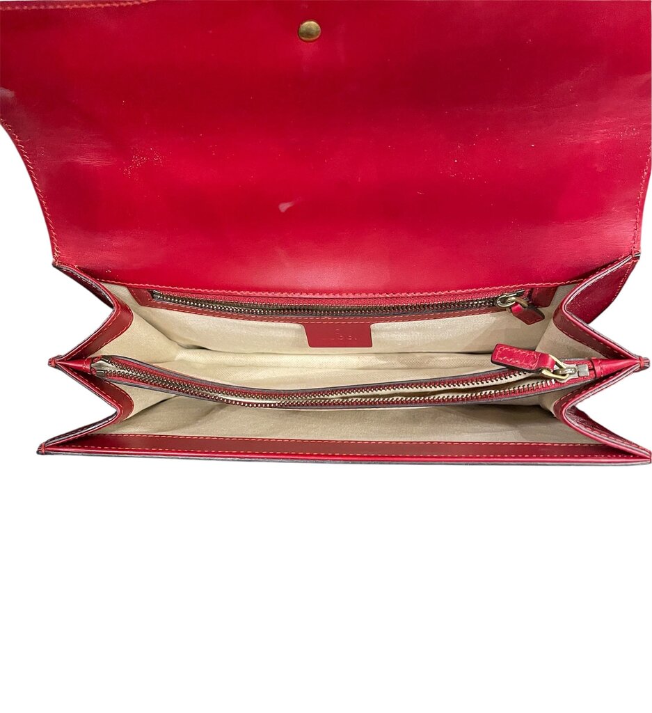 Gucci Marmont Red Leather Flap Bag