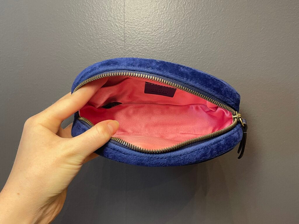 Gucci Royal Blue Velvet Belt Bag