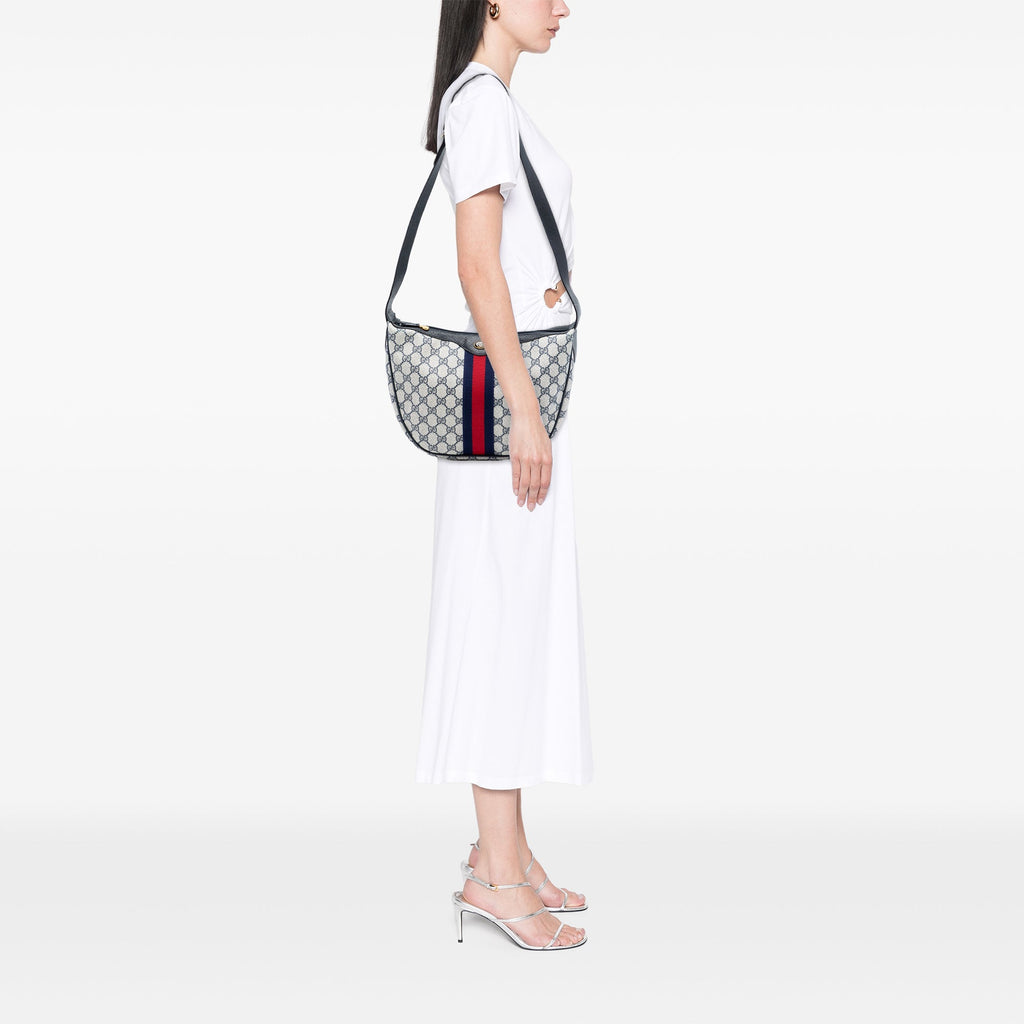 Ophidia Half Moon Hobo GG Coated Canvas Small