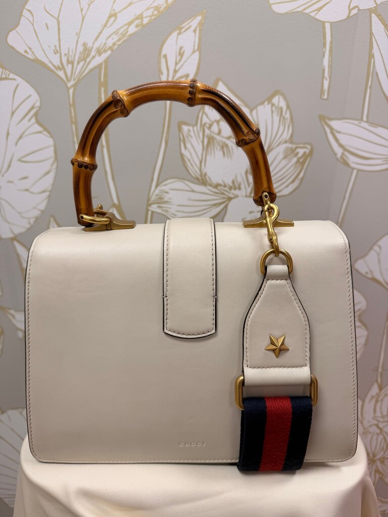 Gucci White, Red and Blue with Bamboo Handle